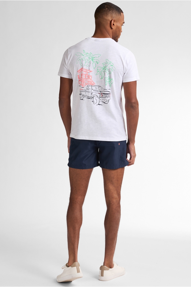 T SHIRT MET PRINT OP DE RUG M 1050 TSR647 0000 BRIGHT WHITE